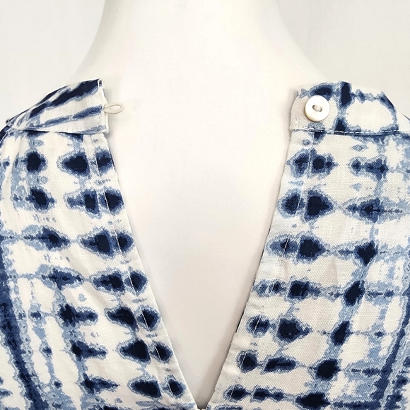 Cynthia Rowley 100% Linen Dress NWOT Size Small Blue and White - Picture 5 of 11